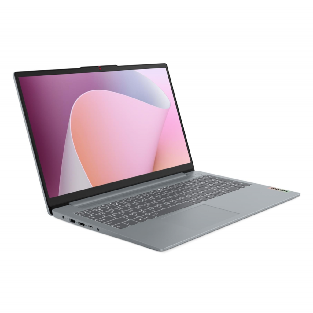 Laptop Lenovo Slim 3 15" FHD IPS - AMD Ryzen 5 7520U, 512GB SSD / 8GB RAM, Teclado Retroiluminado, Lector de Huella, Artic Grey