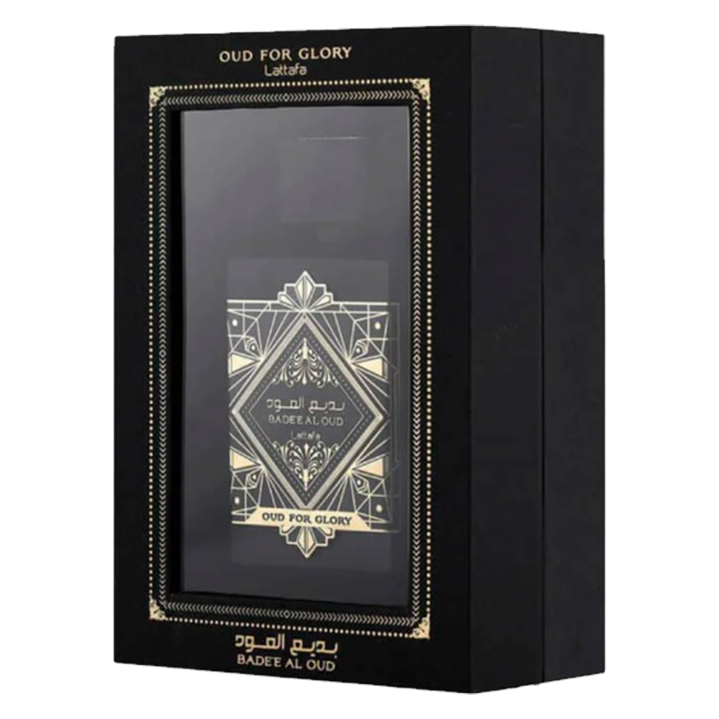 Lattafa Bade'e Al Oud For Glory | 100ml EDP | Notas de Azafrán, Oud y Pachulí | Perfume Árabe de Lujo | Nuevo