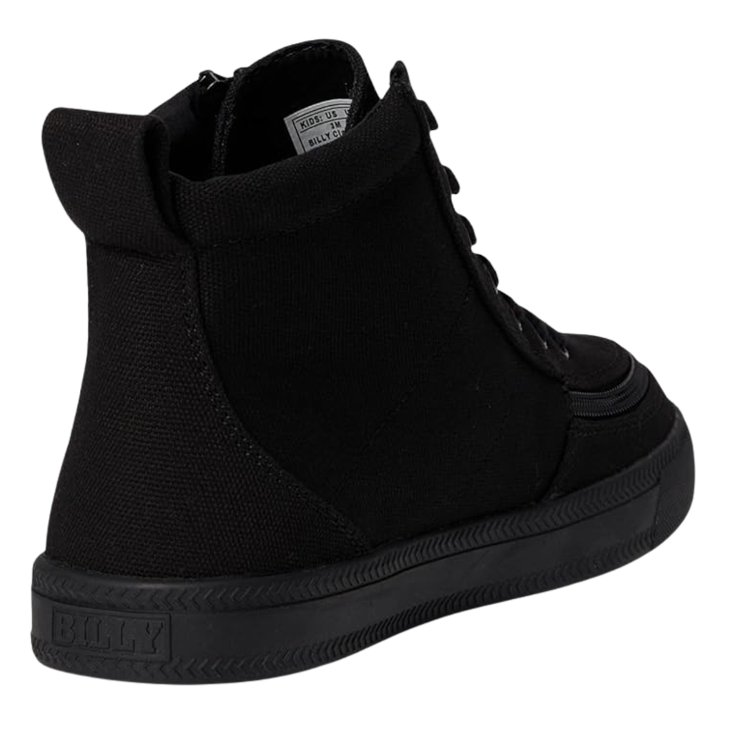 BILLY Footwear Toddler Harmon Sneakers - Black 12T: Zipper & Lace Up, Cushioned Insole, Non Marking Sole