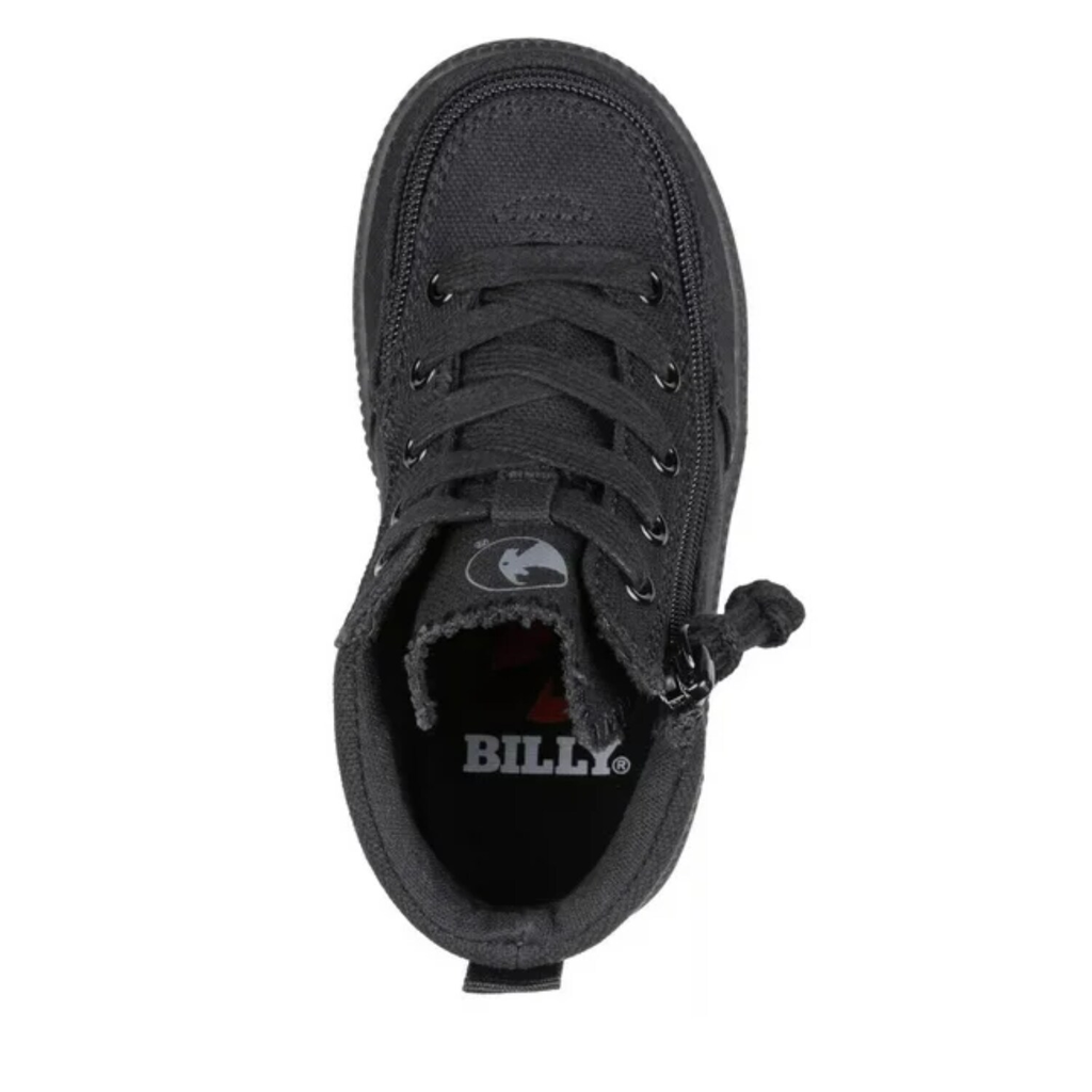 BILLY Footwear Toddler Harmon Sneakers - Black 5T: Zipper & Lace Up, Cushioned Insole, Non Marking Sole