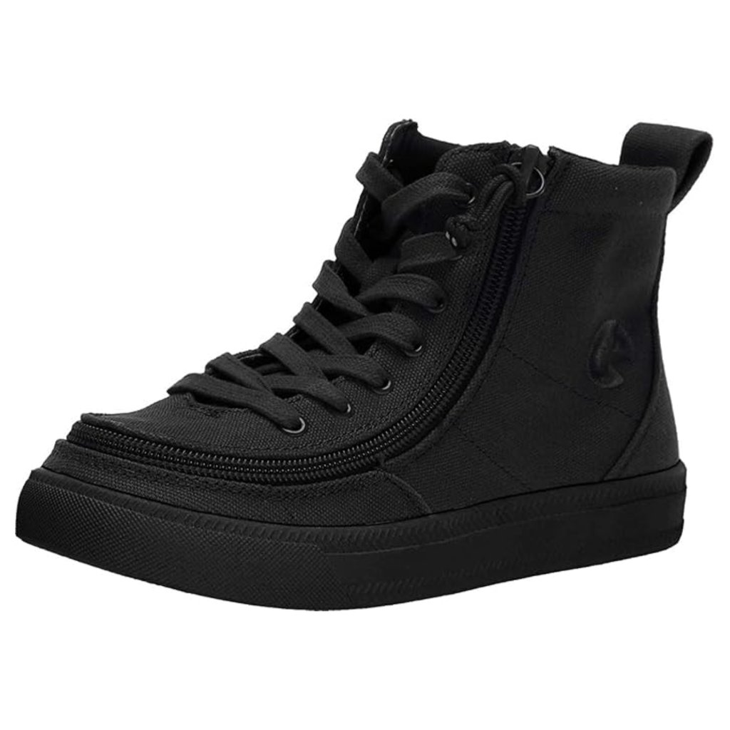 BILLY Footwear Toddler Harmon Sneakers - Black 9T: Zipper & Lace Up, Cushioned Insole, Non Marking Sole
