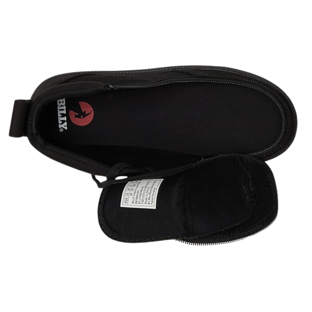 BILLY Footwear Toddler Harmon Sneakers - Black 9T: Zipper & Lace Up, Cushioned Insole, Non Marking Sole