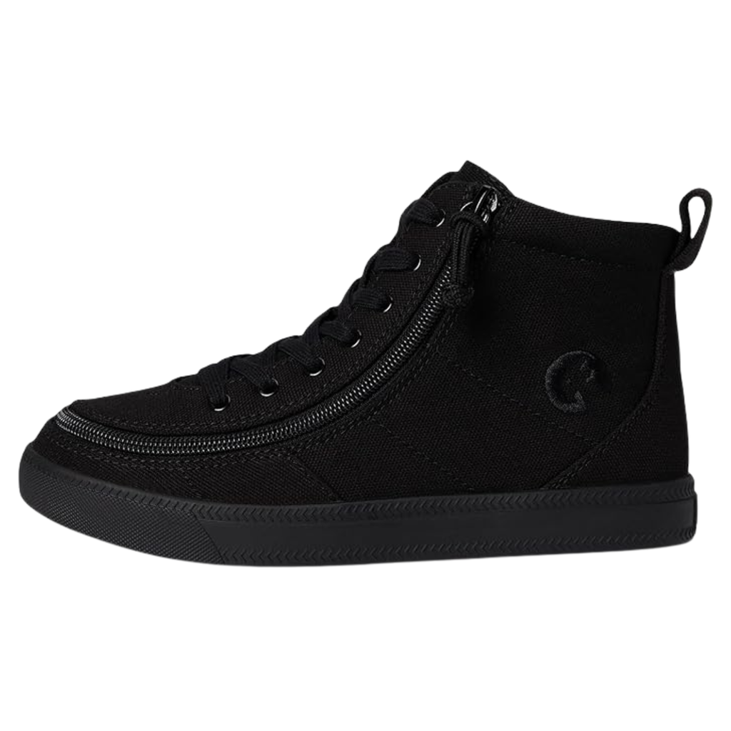 BILLY Footwear Toddler Harmon Sneakers - Black 8T: Zipper Lace Up, Cushioned Insole, Non Marking Sole