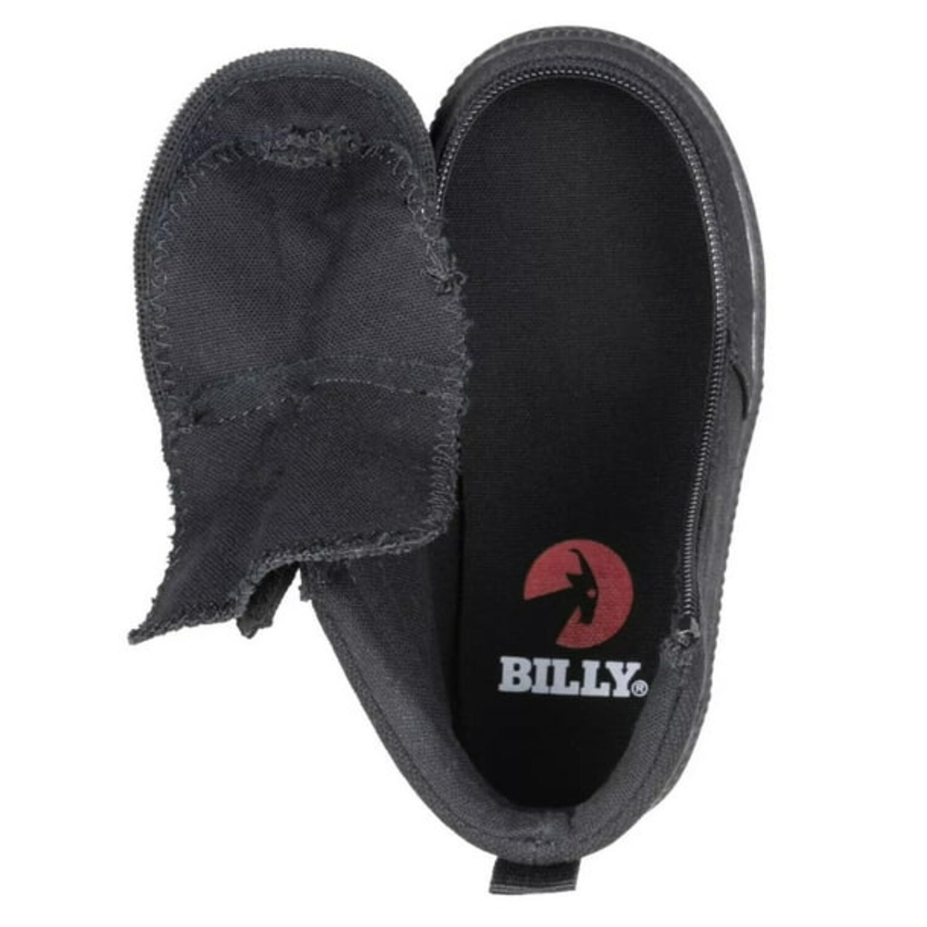 BILLY Footwear Toddler Harmon Sneakers - Black 8T: Zipper Lace Up, Cushioned Insole, Non Marking Sole