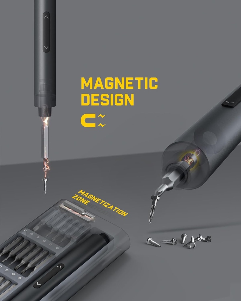 Fanttik Mini Electric Screwdriver, Precision Screwdriver Set with 24 Magnetic Precision Bits, 2 Gears Torque, Cordless, Repair Tool Set for Phone Camera Laptop Watch- E1 PRO