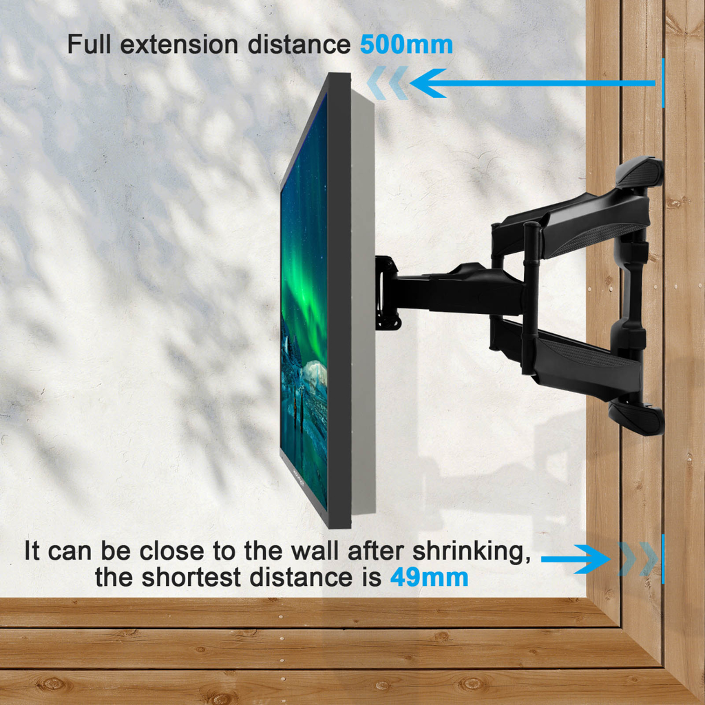 Soporte para TV Exterior S100MCMA0 – Full Motion, Resistente al Clima, Giratorio e Inclinable, Montaje en Pared para Pantallas Grandes – Nuevo