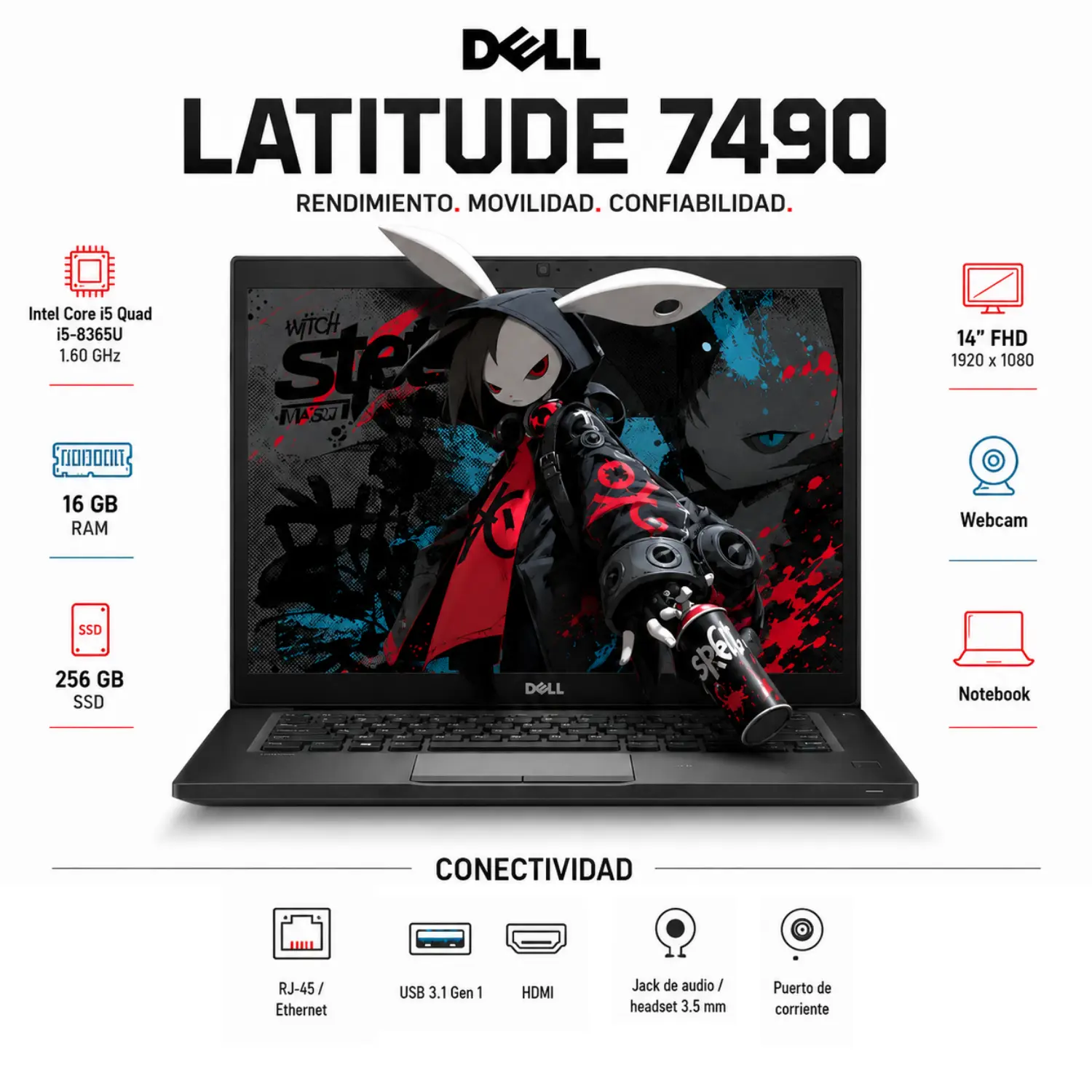 Dell Latitude 7490 14" FHD Intel Core i5 16GB RAM 256GB SSD Windows 11