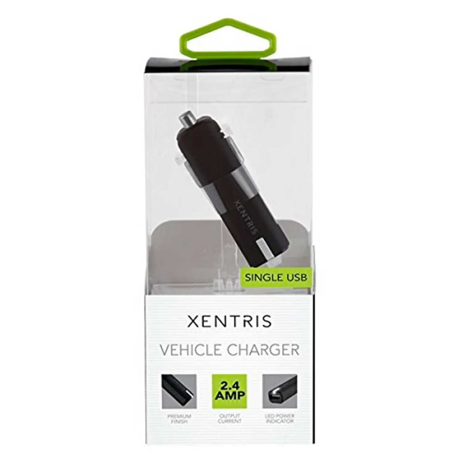 [AC31115105XP/NEW] Xentris AC31115105XP - Cargador de Auto USB de 2.4A, Carga Rápida, Diseño Compacto, Negro
