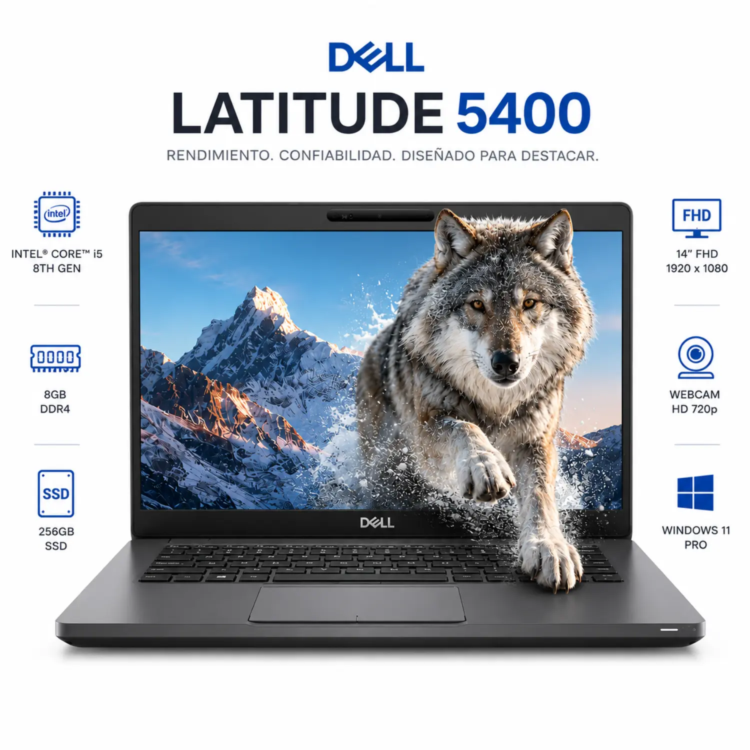 [DE5400-I5-8-256/RFB] Dell Latitude 5400 14" FHD Intel Core i5 8GB RAM 256GB SSD Windows 11