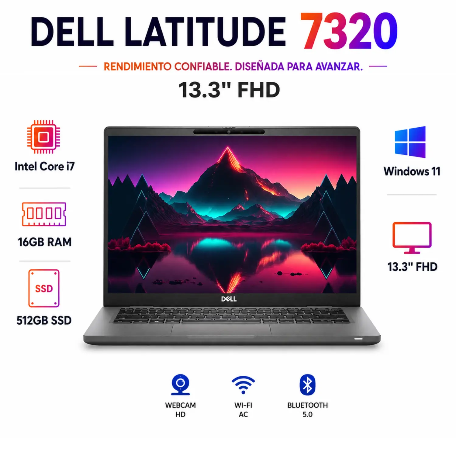 [DE7320-I7-11TH-16-512-AB/RFB] Dell Latitude 7320 13.3" FHD | Intel Core i7-1185G7 | 16GB RAM | 256GB SSD | Windows 11 Pro